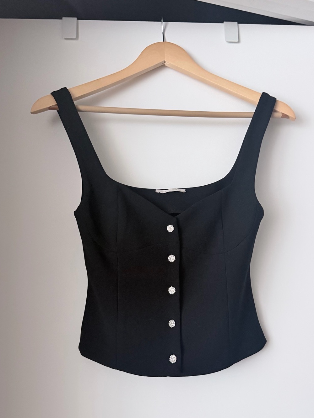 Zara Black Sleeveless Button-Front Camisole